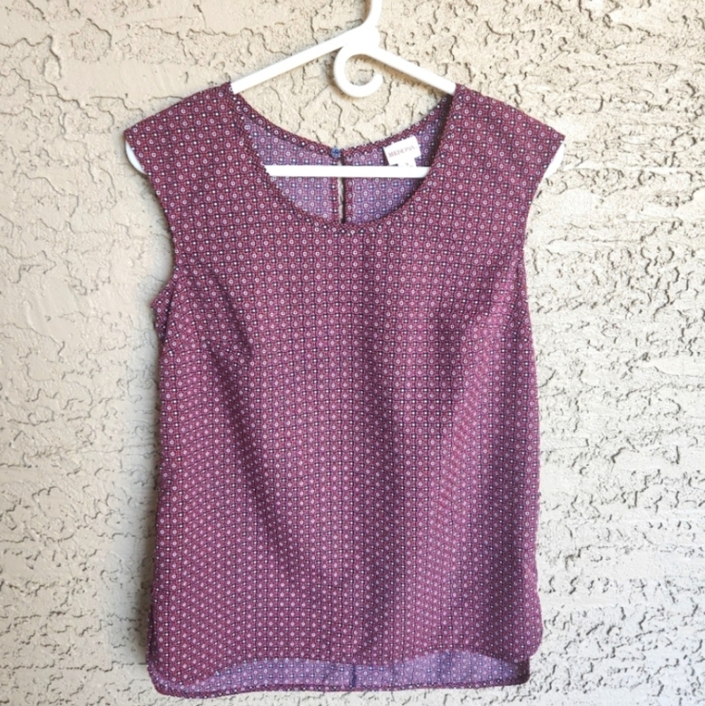 Merona Print Top Size Small Sleeveless